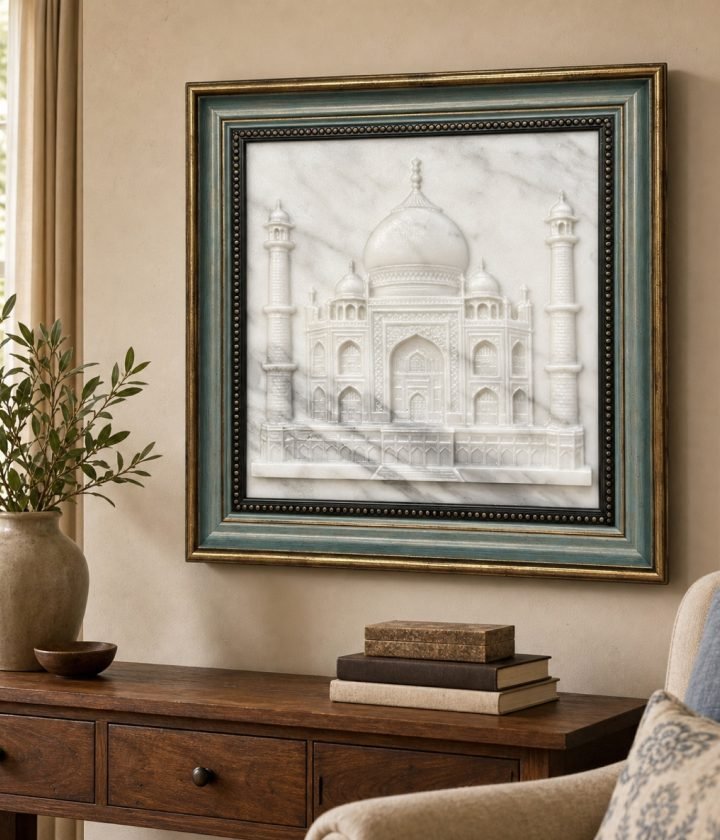 Framed Marble Art White product view 2