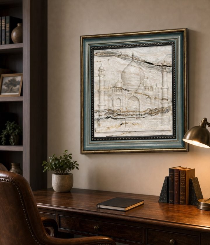 Framed Marble Art White product view 4